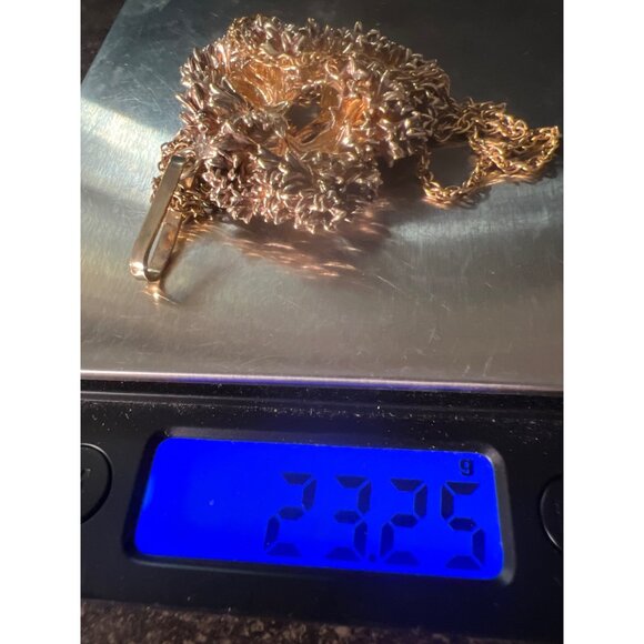 Vintage Necklace Flora Danica Denmark Vermeil Parsley Pendant 24" 1/20 12K Chain - Picture 8 of 9